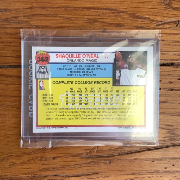 Shaquille O’Neal Rookie Card Topps (Gold) RARE version - Picture 2 of 2